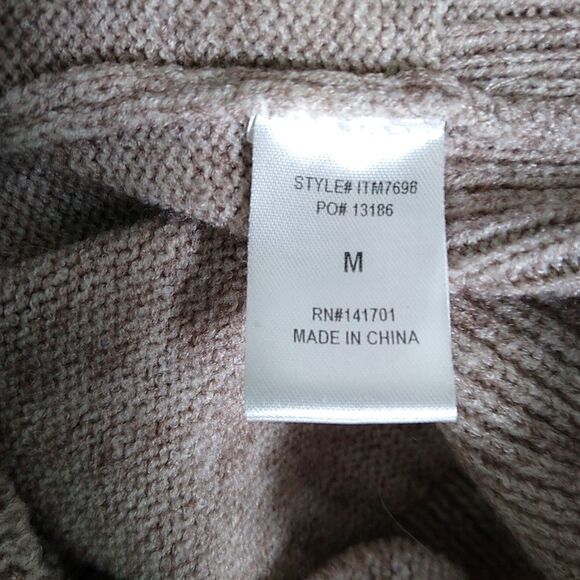 143 STORY Ruffle Sweater Retro 80s 90s Preppy Prep Clean Girl Tan Brown Sz M - Picture 6 of 8